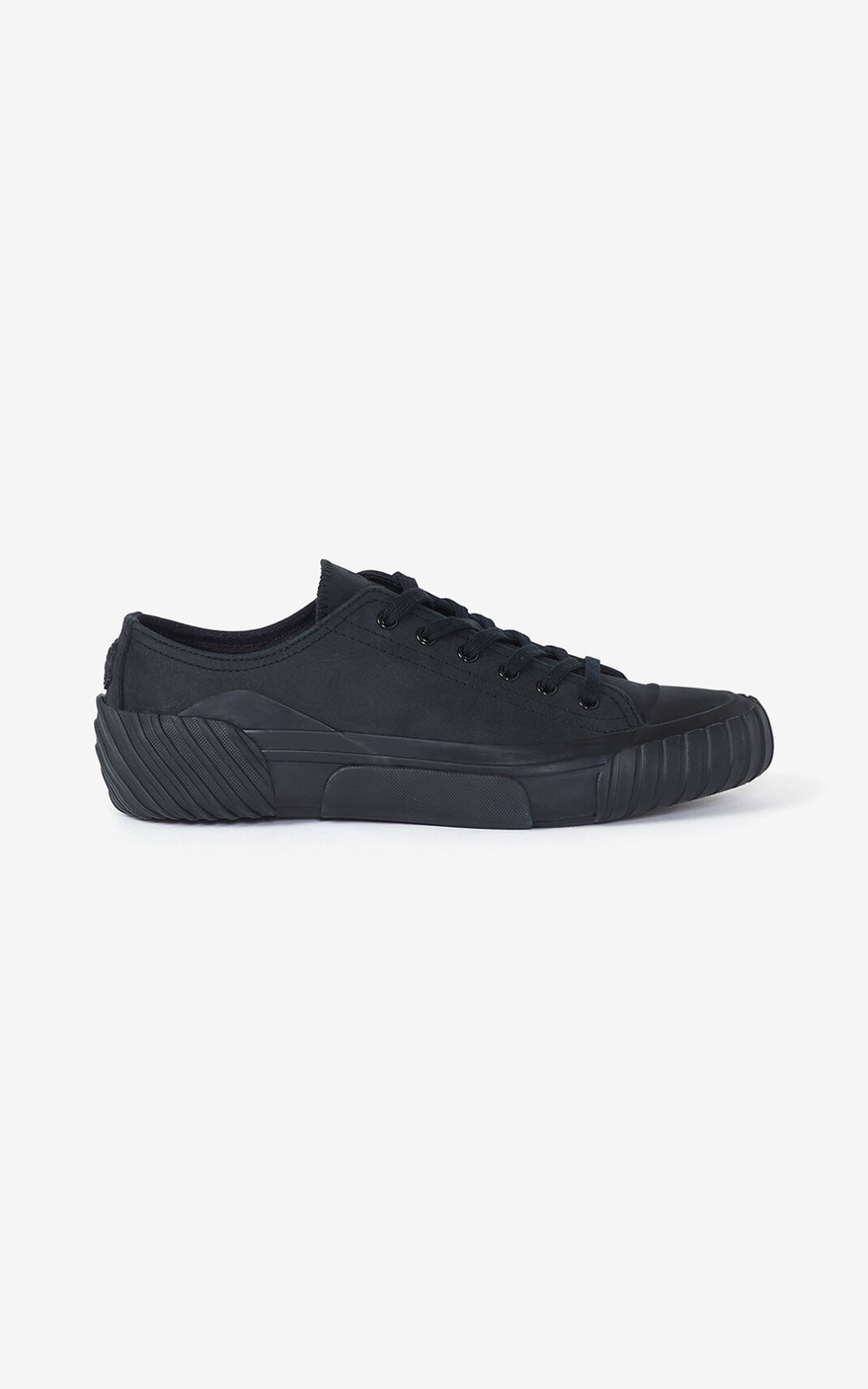 Baskets Kenzo Cuir Tiger Crest Homme Noir | THZI-56239